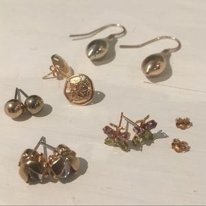 Gold Earring Set of 5 Pairs
